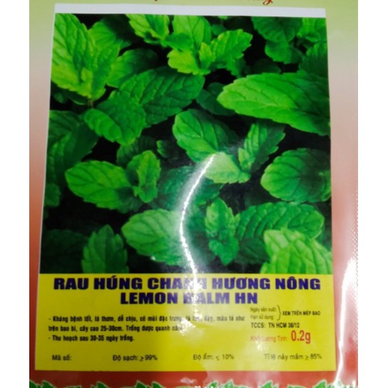 HẠT RAU HÚNG CHANH - GÓI 0,2 GRAM