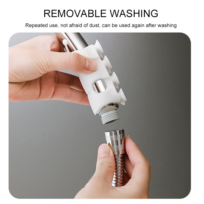 1 Giá Đỡ Đầu Vòi Hoa Sen Bằng Silicon Có Giác Hút Mạnh Tái Sử Dụng Bền Bỉ