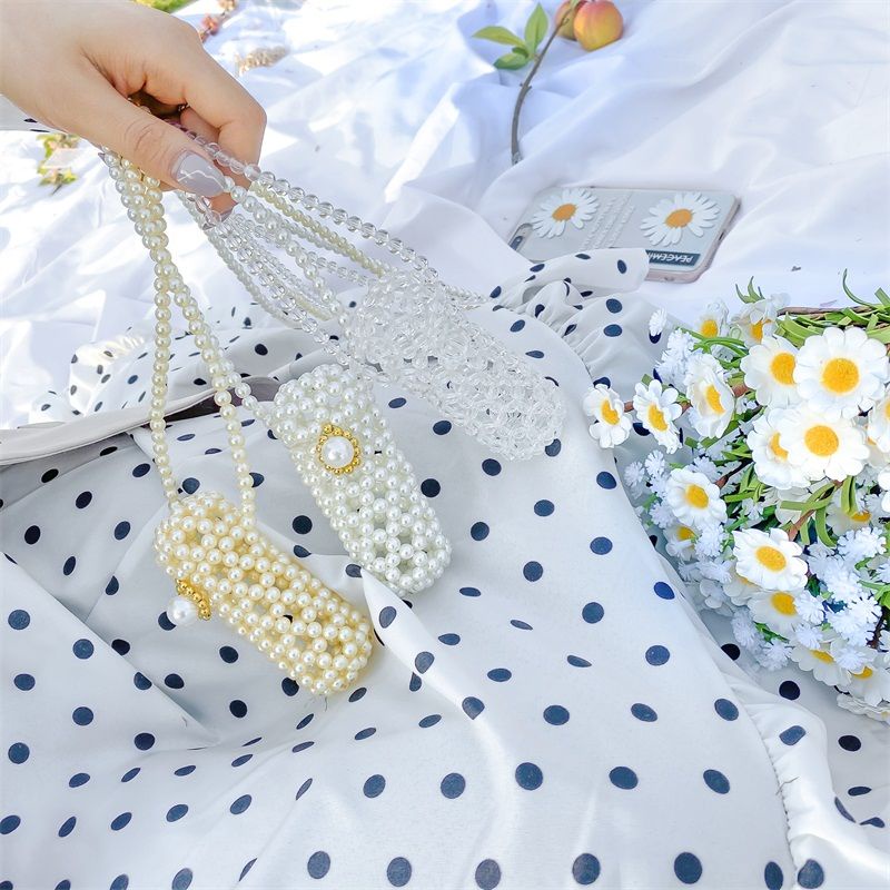 Handmade Pearl mini Lipstick Baby Super Beautiful Crossbody Bag