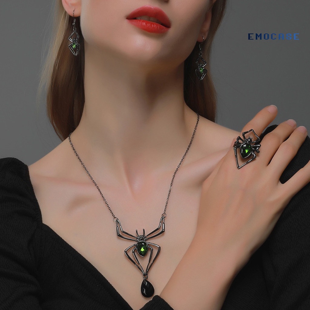 Bộ Trang Sức Hợp Kim Đính Đá Nhân Tạo Hình Nhện Độc Đáo