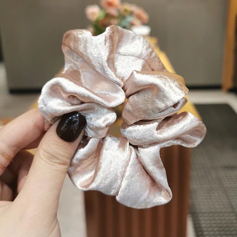 Dây buộc tóc scrunchies đẹp, chun cột tóc vải nhiều màu hàn quốc SC03 giá rẻ hot hit