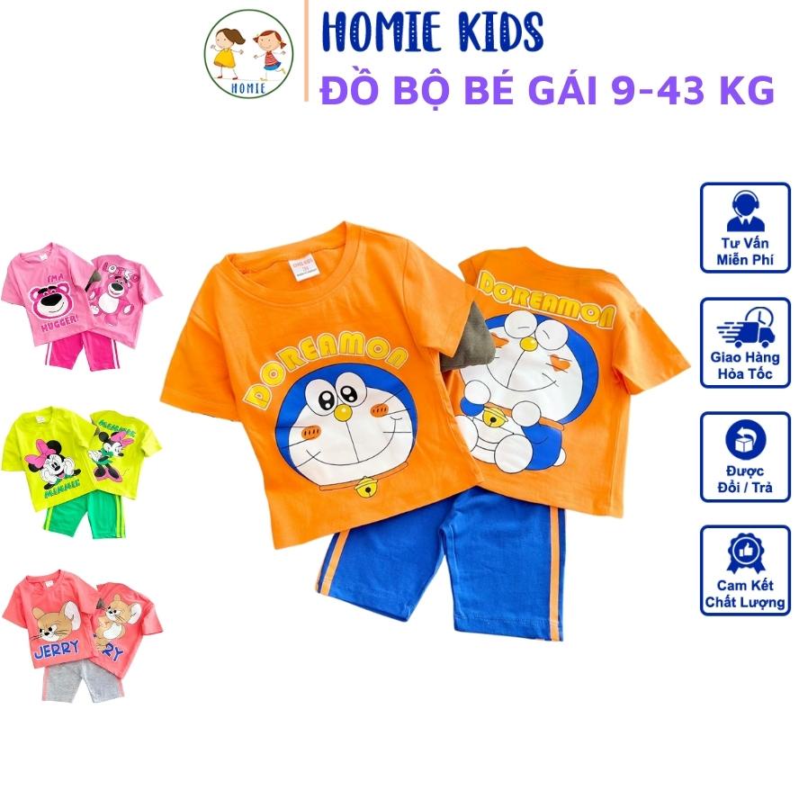 Bộ Cotton Bé Gái Set Đồ Quần Áo Thun Cotton Cho Bé Size Nhí Đại 9-43 Kg Thấm Hút Mồ Hôi In Công Chúa Homie Kids
