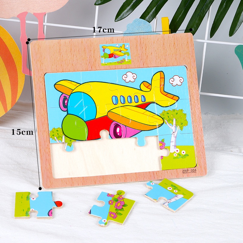 Tranh Ghép Gỗ Thông Minh Tranh Lắp Ráp 12 Miếng Ghép Màu Sắc Tươi Sáng Bắt Mắt Chủ Đề Ngẫu Nhiên