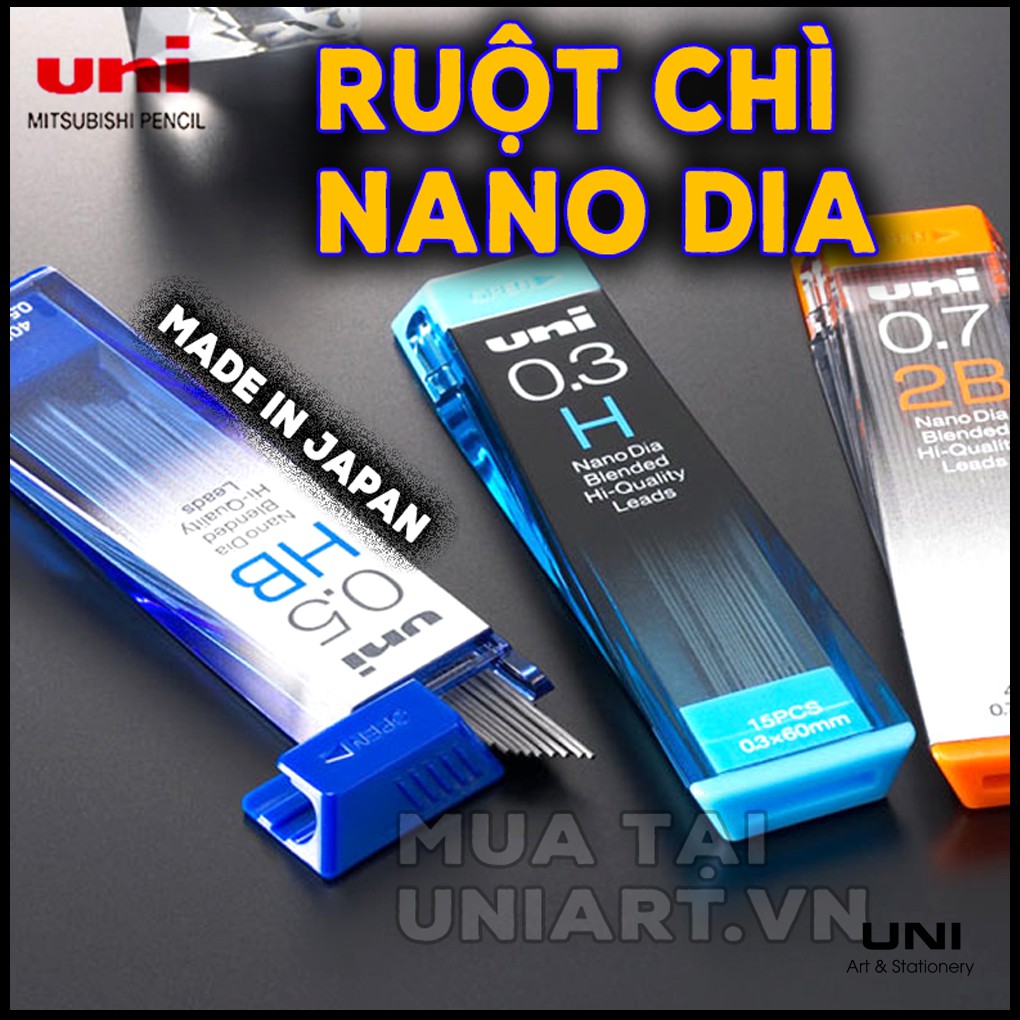 Ruột chì kim Uniball Nano Dia ruột đen cỡ 0.3/0.5/0.7