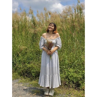 Đầm maxi smocking tay bồng trễ vai hoặc cổ vuông DOKESI (có bigsize) - Kathleen Dress