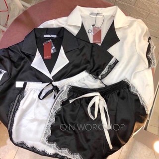 Set pijama lụa phối ren bigsize 60-90kg(2 size)