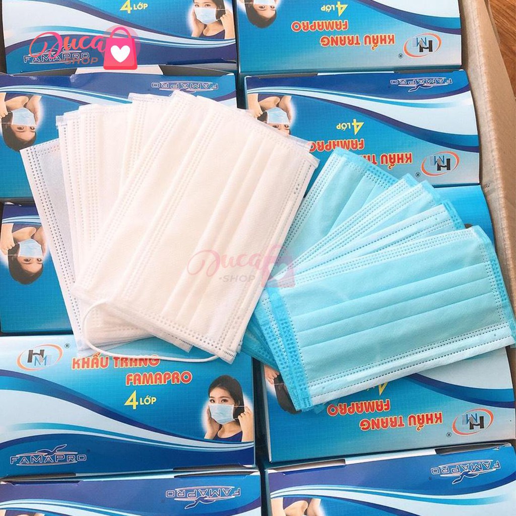 Khẩu trang y tế 4 lớp giấy kháng khuẩn hàng công ty hộp 50 chiếc Ami - Sakata - 3D - Phúc Anh - Famapro | BigBuy360 - bigbuy360.vn