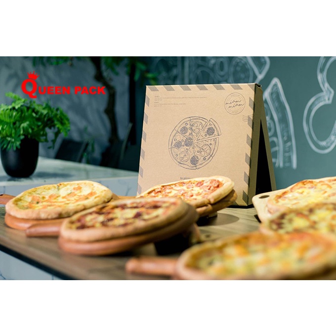 SET 50 Hộp Đựng Bánh Pizza Dùng Một Lần Hàng Trơn Nhiều Size Giá Sỉ