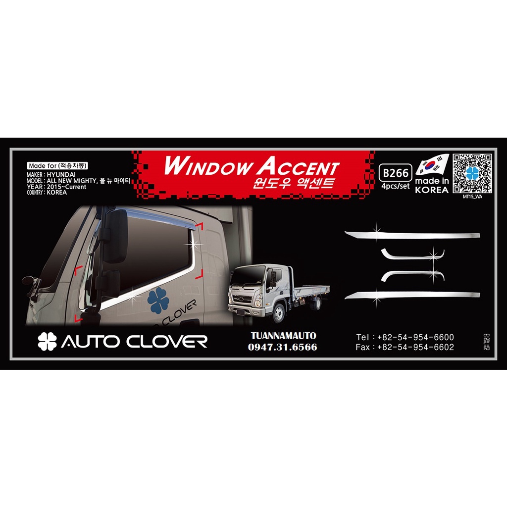 Nẹp chân kính Mighty EX8L EX8GTL B266 Hyundai CAM KẾT Hàn Quốc Xịn