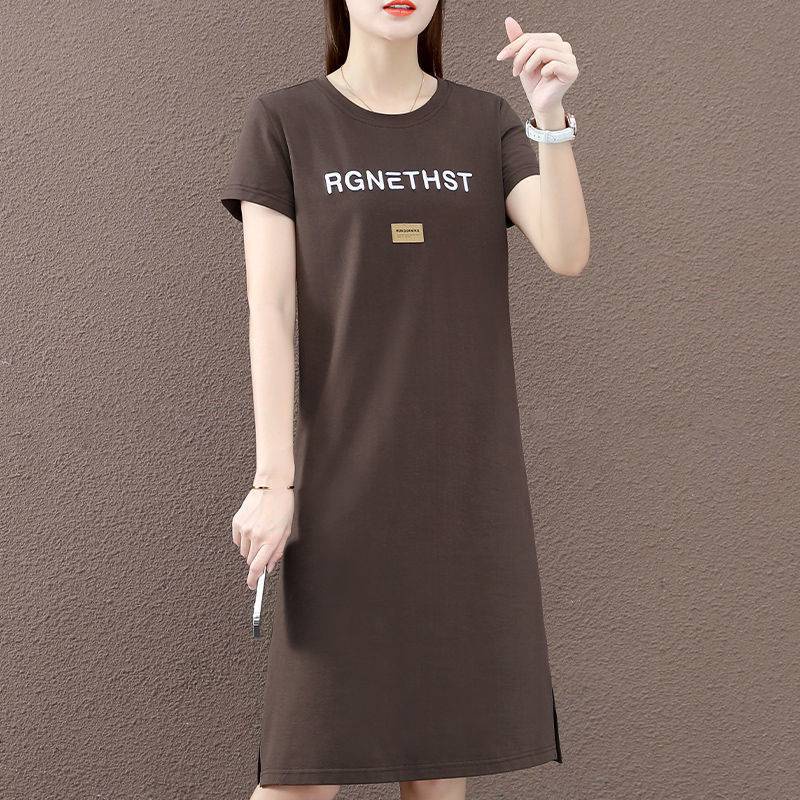 Váy Suông Đầm Suông In Chữ Hình Đẹp Tay Lỡ Xẻ Tà From Rộng Dáng Dài Tới 75kg Phong Cách  Trẻ Trung  TTDS0450