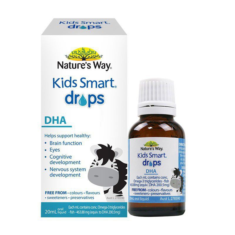 DHA Kids Smart Drops Nature’s Way  -  Tăng cường phát triển não bộ và thị lực cho bé (lọ 20ml)