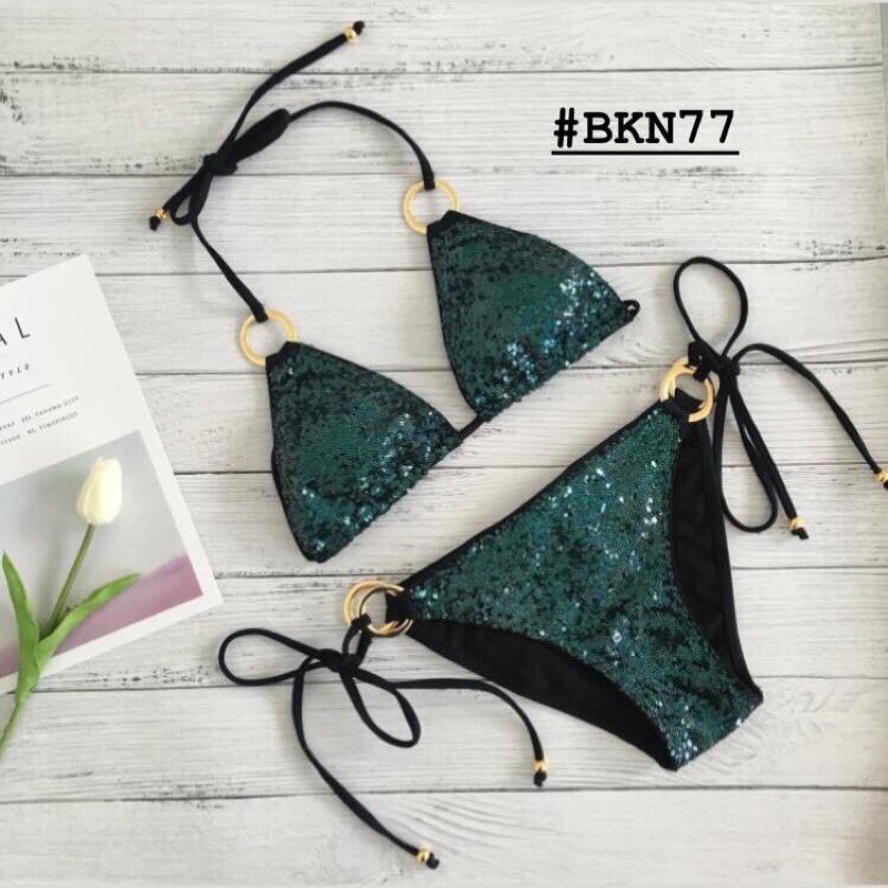 [BKN77] &lt;ÂU&gt; SET BIKINI BLING BLING 5 MÀU [BE/XANH/TRẮNG]