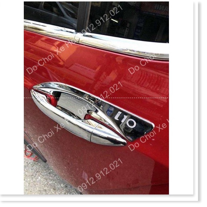 Ốp tay nắm, hõm cửa xe Huyndai I10 2021-2022 from mới, mạ crom cao cấp