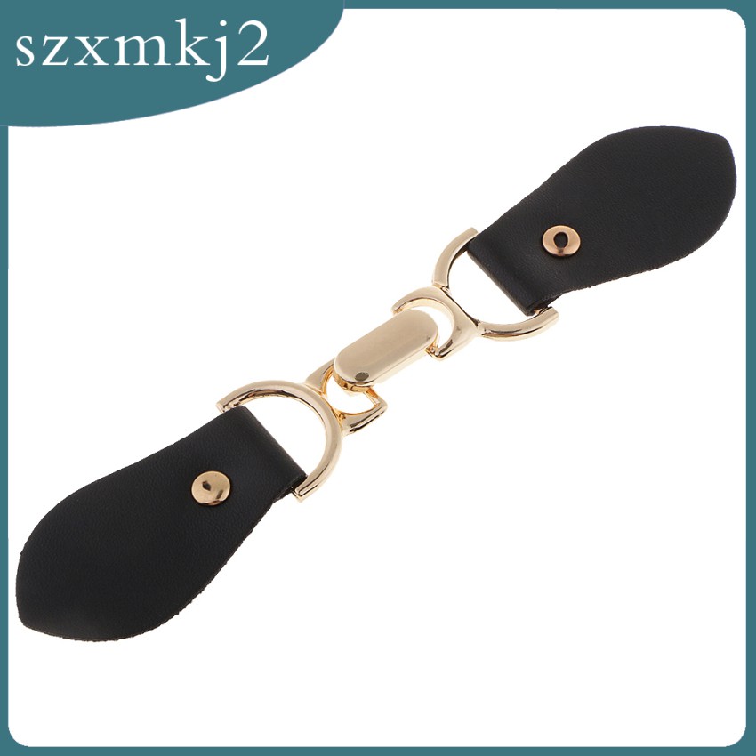 1 Cặp Móc Cài Áo Khoác Bằng Da Màu Đen Cỡ Lớn Dễ Thương szxmkj2