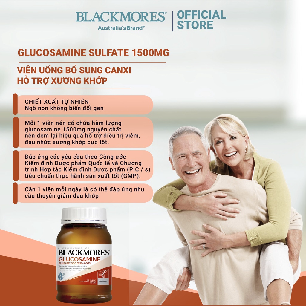 Blackmores Glucosamine 1500mg, Viên Uống Bổ Xương Khớp Của Úc 180 viên