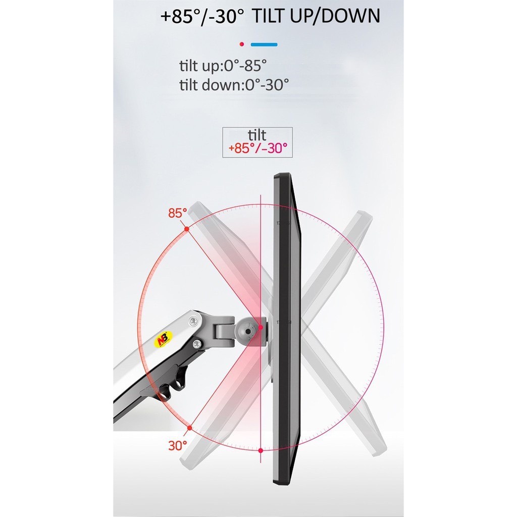 Giá Treo Hai Màn Hình NB H180 22-32 Inch - Tay Treo Màn Hình Kép Xếp Màn Trên Dưới