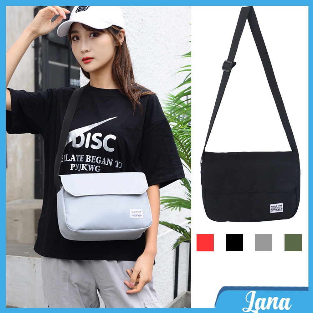 Túi đeo chéo nam nữ unisex Hàn Quốc, Túi đeo chéo thời trang vải Canvas độ bền cao - Lana