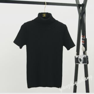 Áo len cổ lọ cộc tay