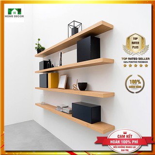 [Freeship – Kệ Nhập Khẩu] Kệ Treo Tường - Bộ 3 Thanh Kệ (KT: 60x15cm) Màu Gỗ - Kệ Trang Trí Cao Cấp