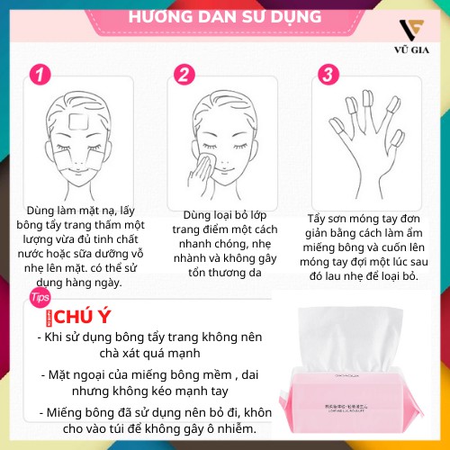 Bông Tẩy Trang, Khăn Tẩy Trang Cotton Bioaqua Đa Năng Mềm Mịn Dai Tẩy Trang Nhanh Sạch Và Tiết Kiệm Thời Gian 100 Khăn