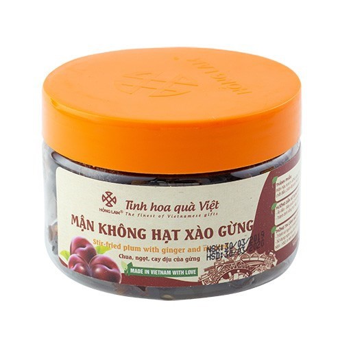 Ô Mai (Xí Muội) Mận Không Hạt Xào Gừng Hồng Lam - Vị Chua Ngọt - Hộp (200g,300g,500g)