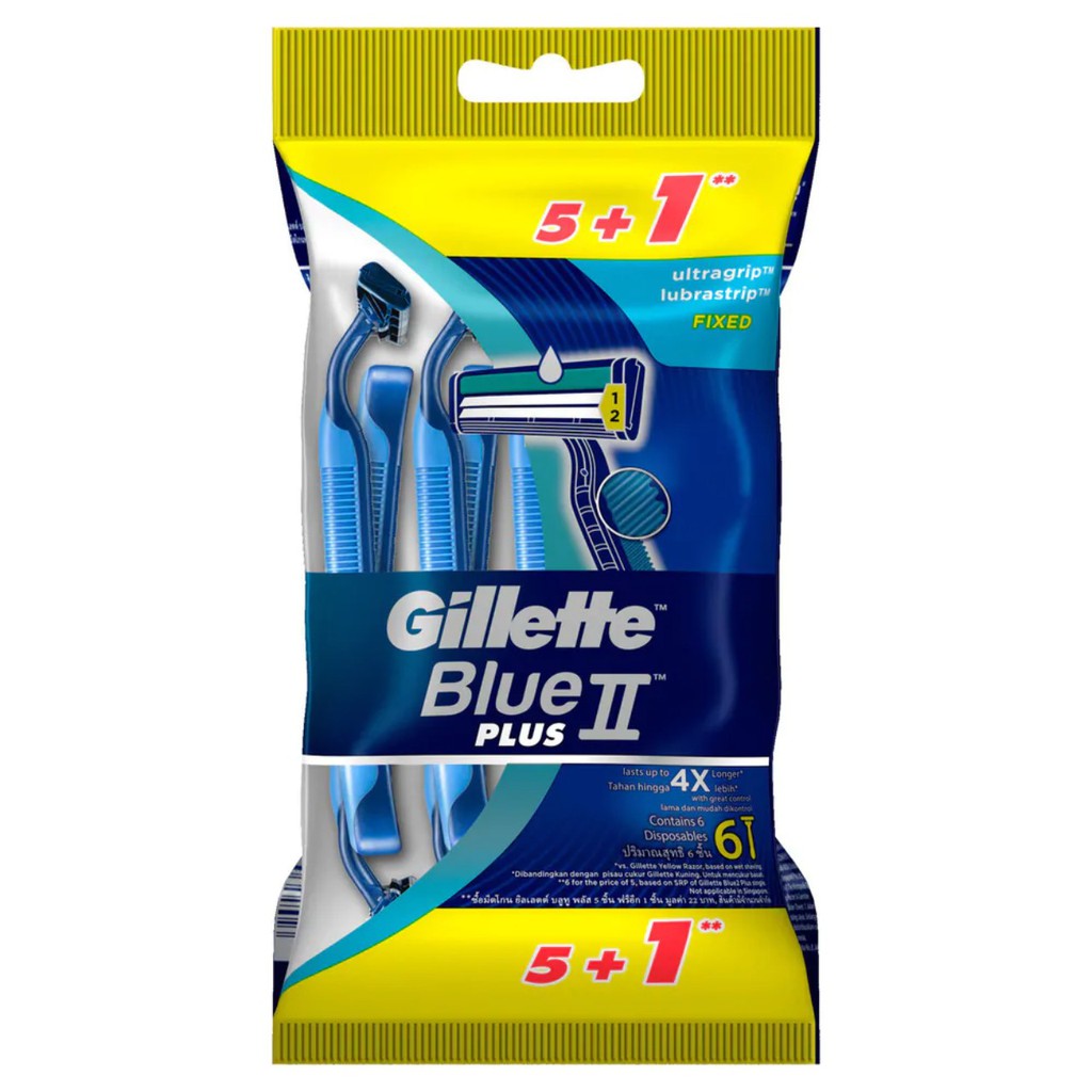 Bộ 6 Dao Cạo Râu 2 Lưỡi Gillette Blue II Plus