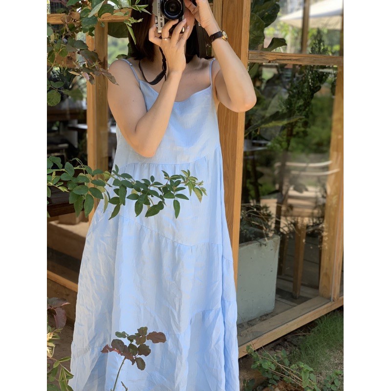 Đầm tầng 2 dây Linen By Dì Ghẻ