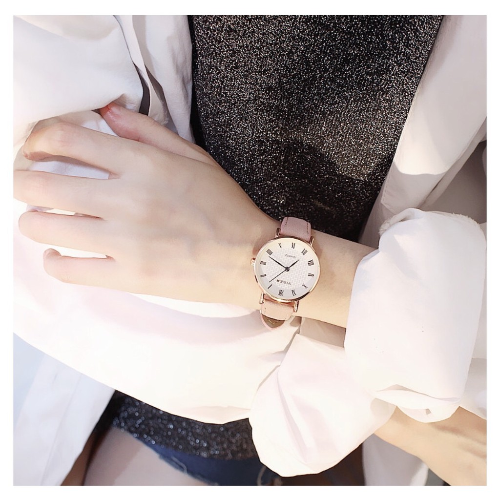 [SIÊU ĐẸP]ĐỒNG HỒ NỮ DÂY DA VISER MẶT CARO SIÊU ĐẸP THỜI TRANG | BigBuy360 - bigbuy360.vn