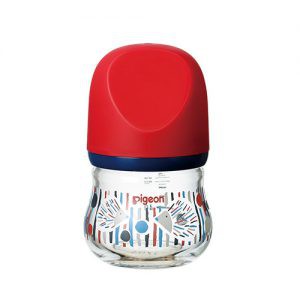 Bình sữa Pigeon nội địa Nhật cổ rộng thủy tinh – My Precious đỏ Paris 80ml