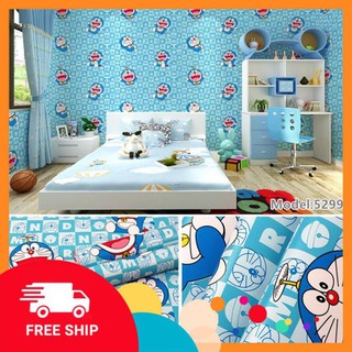 ⚡️𝗙𝗥𝗘𝗘𝗦𝗛𝗜𝗣⚡️ 10m Giấy dán tường Doremon ô vuông có sẵn keo khổ rộng 45cm