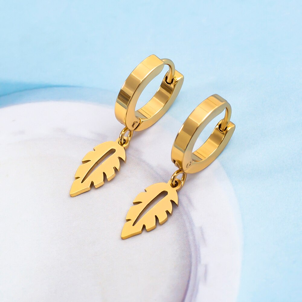 1 Đôi Khuyên Tai Tròn Bằng Thép Không Gỉ Phong Cách Vintage