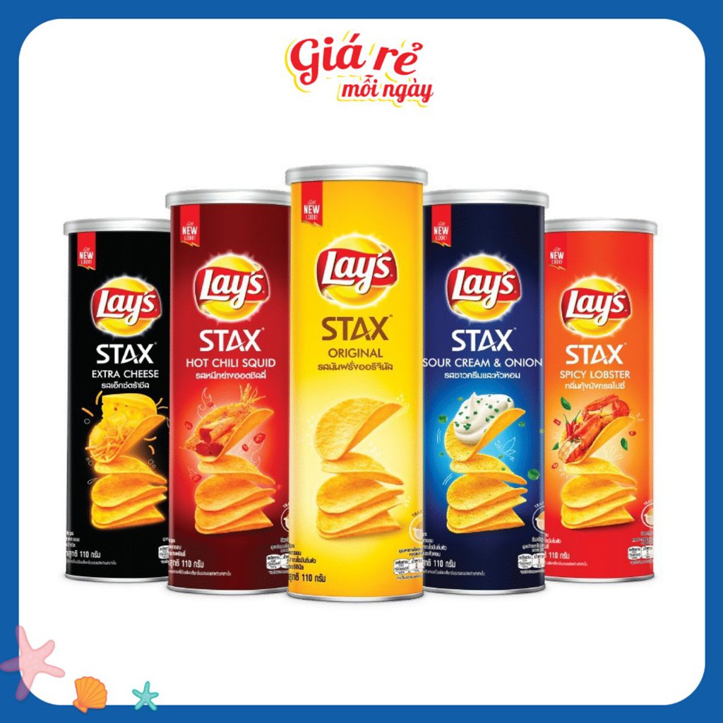 [GIẢM GIÁ SỐC] [GIẢM TOÀN SHOP]Bánh snack khoai tây lon Lay's Stax 100g – 6 vị