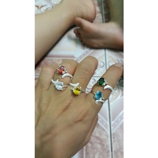 Nhẫn hồ ly gắn đá mệnh