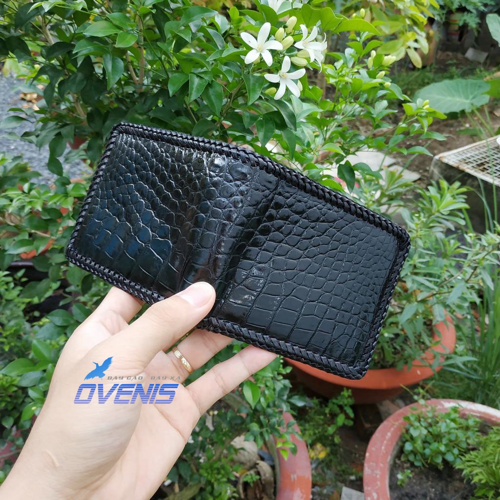 Siêu Phẩm Ví Cá Sấu 2 Mặt Đan Thủ Công