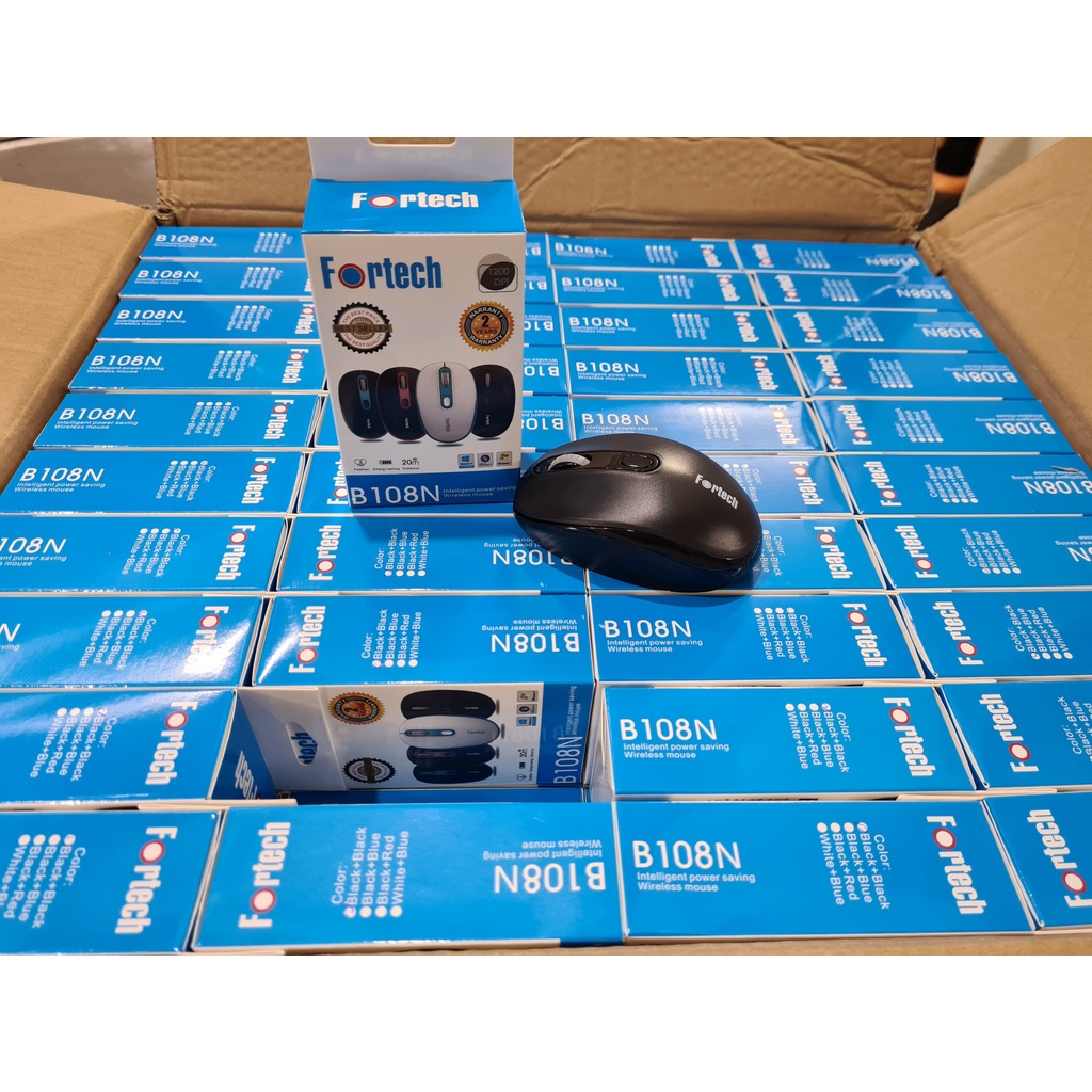 Chuột ví tính không dây Fortech B108N, sử dụng cho Máy tính, Laptop, Androi Tivi Box, Smart TV