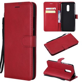 Casing Xiaomi Redmi 5 Plus solid color leather cover phone case