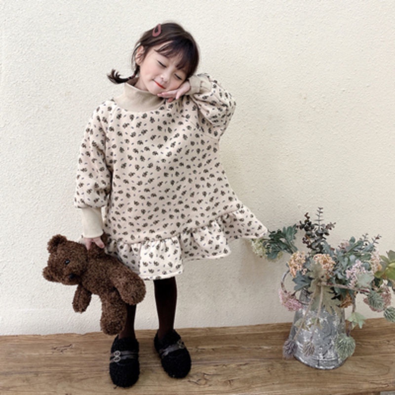 Đầm Công Chúa Vải Lông Cừu Dày In Hoa Thời Trang Thu Đông Cho Bé Gái Gmn 66 2021