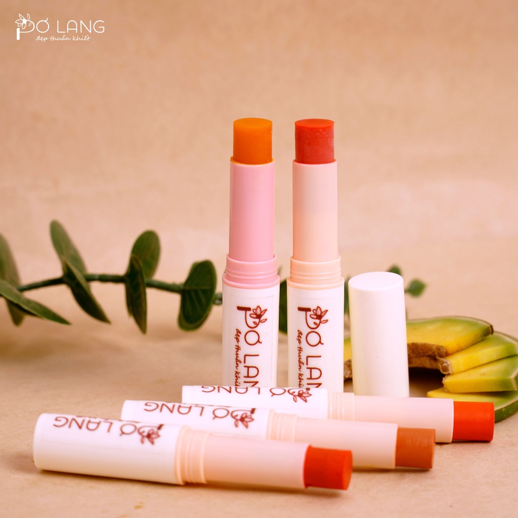 Son lỳ dưỡng môi thiên nhiên Pơ Lang không chì, màu đỏ cam được làm từ dầu bơ 100% tự nhiên an toàn