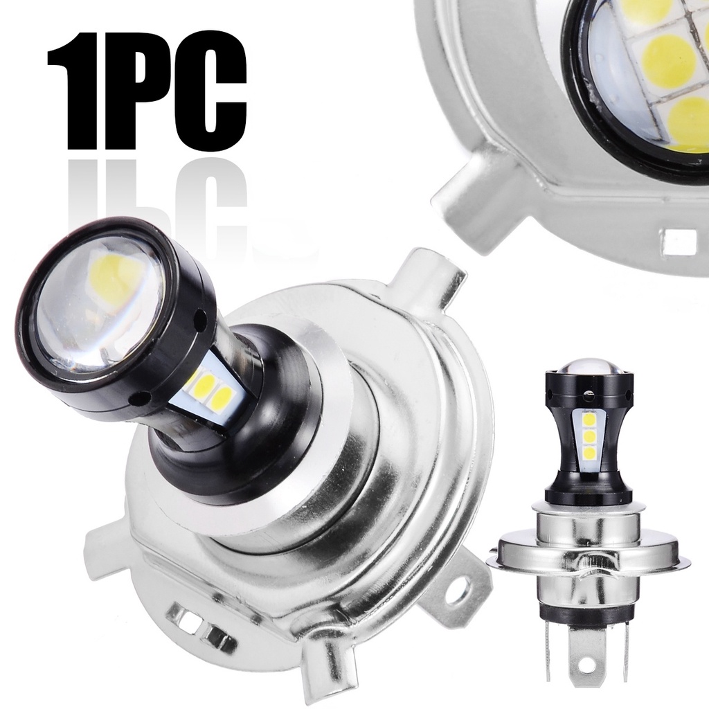 1 Bóng Đèn Pha H4 3030 LED DRL Ánh Sáng Trắng Cho Ô Tô Xe Máy