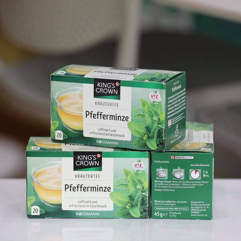 Hàng Đức Trà bạc hà King's Crown hữu cơ dạng túi lọc Rossmann