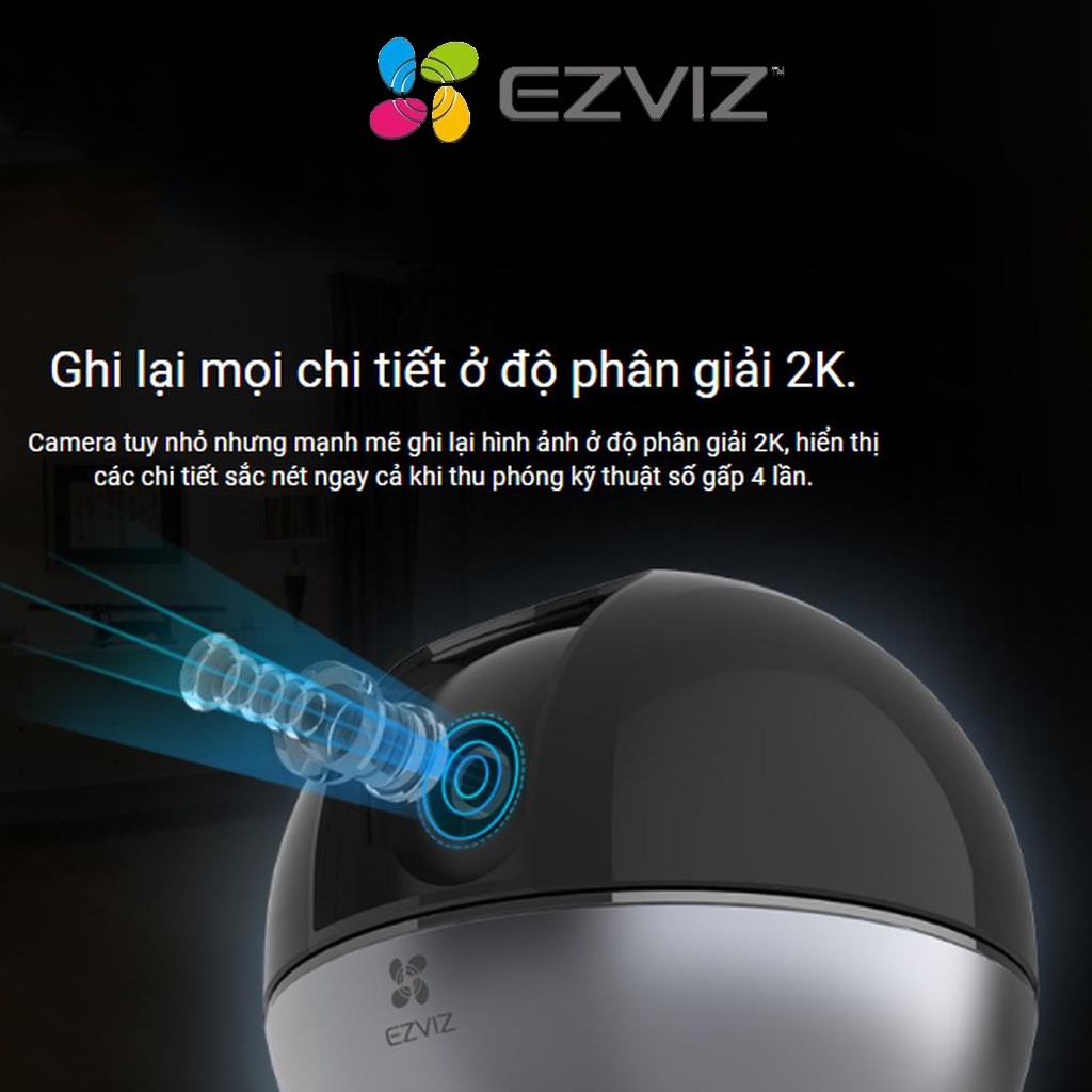 Camera Ezviz C6W 4MP (2K) đa năng quay quét 360 độ Chính Hãng,camera ip wifi siêu nét bảo hành 24 tháng