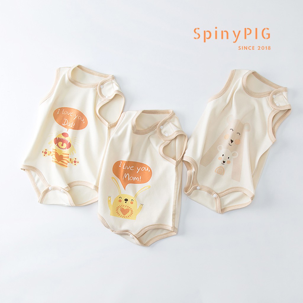 Quần áo sơ sinh 0-2 tuổi 100% cotton hữu cơ tự nhiên không chất tẩy nhuộm an toàn cho bé cộc tay và sát nách