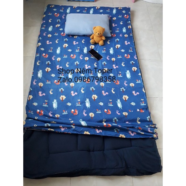 Vỏ bọc nệm Topper vải cotton cao cấp mịn mát. Có khóa kéo. Size 1m đến 2m2x2m