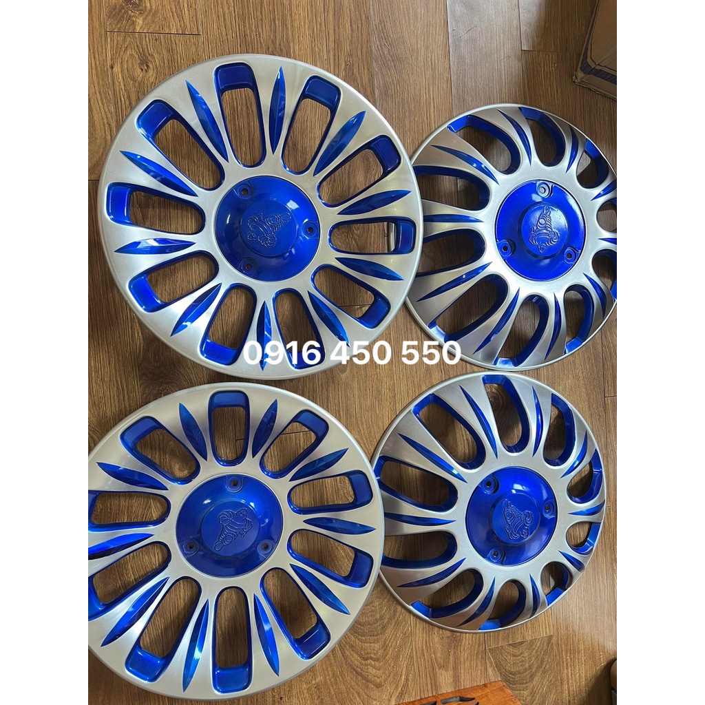 Chụp mâm xe tải R16 màu xanh candy (một bộ 4 mâm 4 bass)
