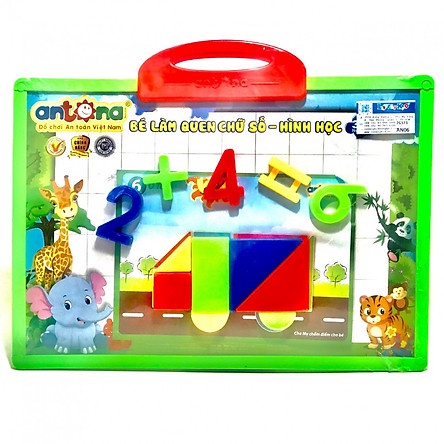 Bảng Bé Làm Quen Học Chữ Cái, Chữ Số, Hình Học Nam Châm Tiếng Việt, Tiếng Anh Chính Hãng ANTONA