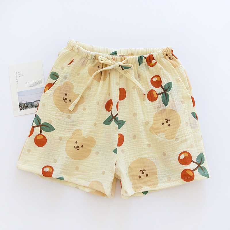 Quần Short Nữ Mặc Nhà Quần Đũi Xốp Hàn Thấm Hút Tốt Họa Tiết Dễ Thương Xinh Xắn
