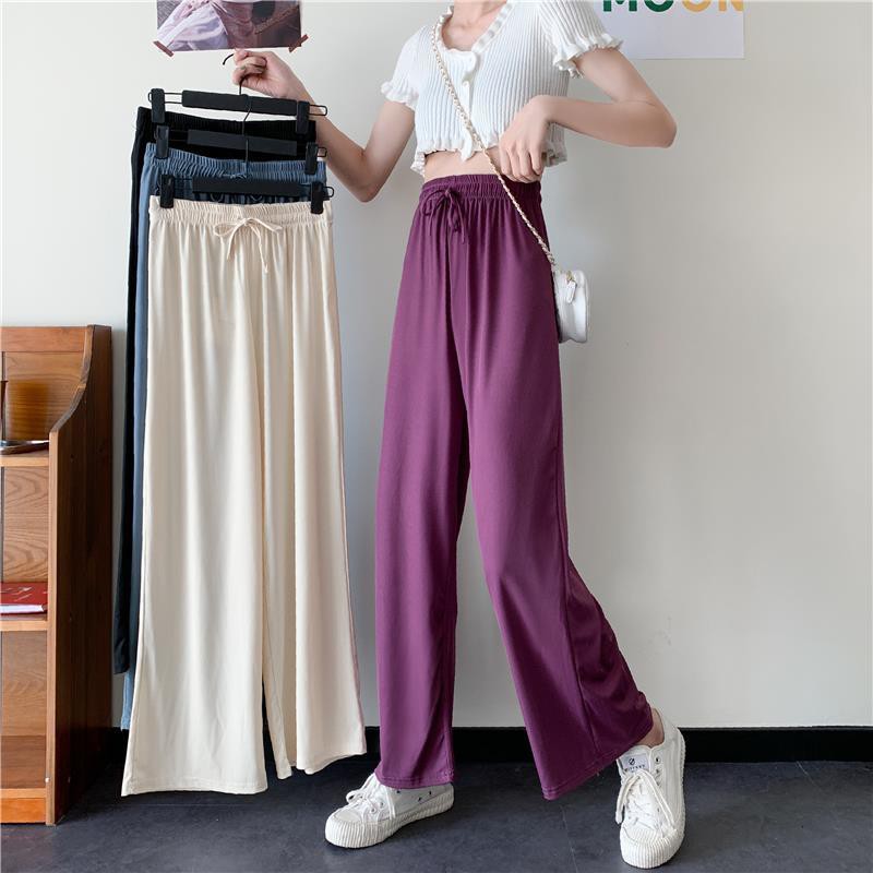 Quần Dài Nữ Lưng Cao Ống Rộng Thời Trang Xuân Thu 2020