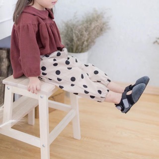 Set áo cổ sen quần chấm bi cho bé