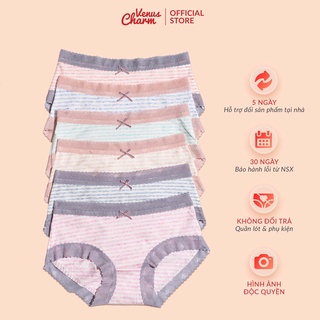 Quần lót cotton đẹp Venus Charm 9109 họa tiết kẻ sọc, co giãn thấm hút mồ hôi