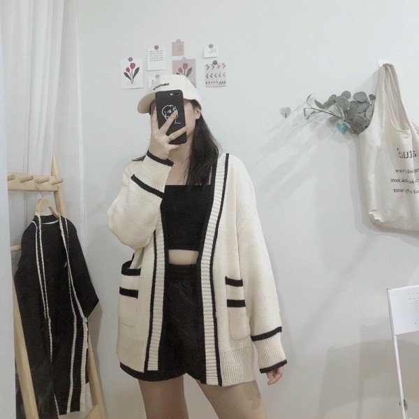 <Hình thật> [Hàng QC] Áo cardigan len viền Quảng Châu siêu đẹp dày dặn phong cách Hàn Quốc- Hinhin | BigBuy360 - bigbuy360.vn